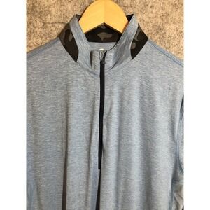 Greyson Quarter Zip Pullover Mens Medium Mock Neck Golf Camo Collar Logos